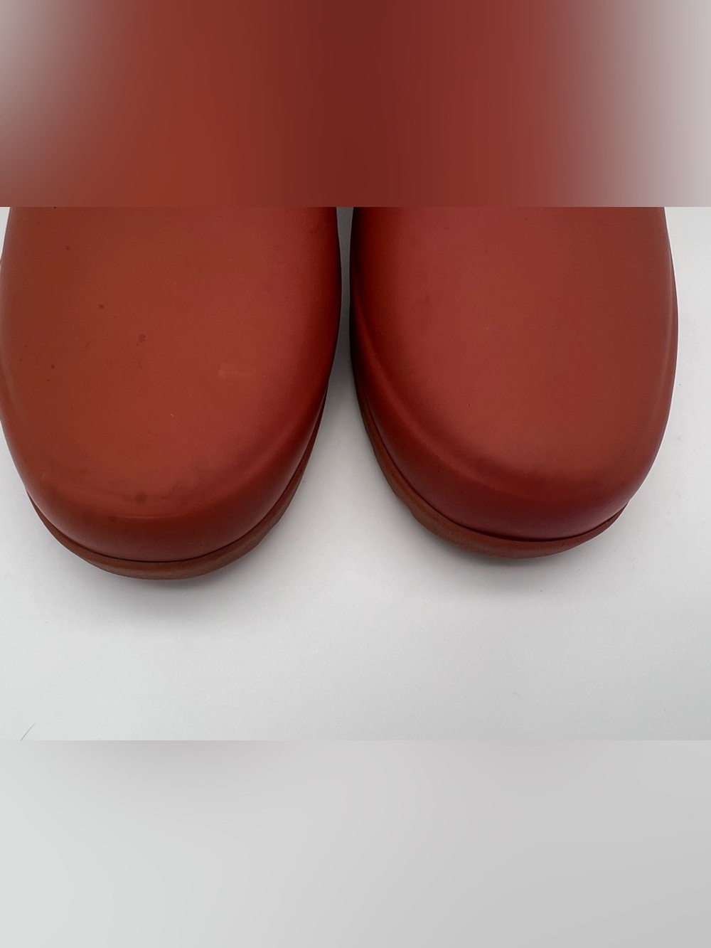 Hunter Women's Chelsea Rain Boots Rust Red refined size 6 short shoes slip on - Picture 5 of 10